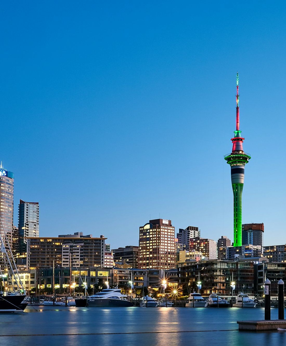 The Auckland skyline and Sky Tower on a clear day