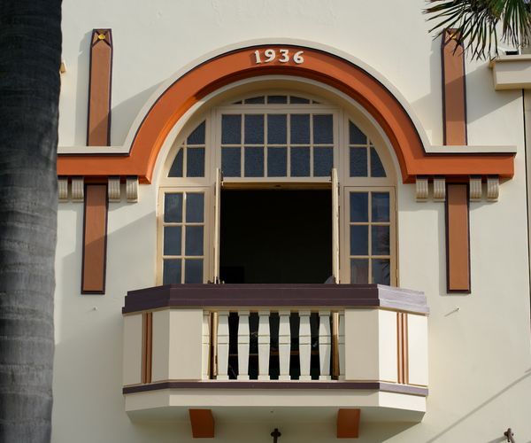 An Art Deco building facade in Napier, Hawke's Bay