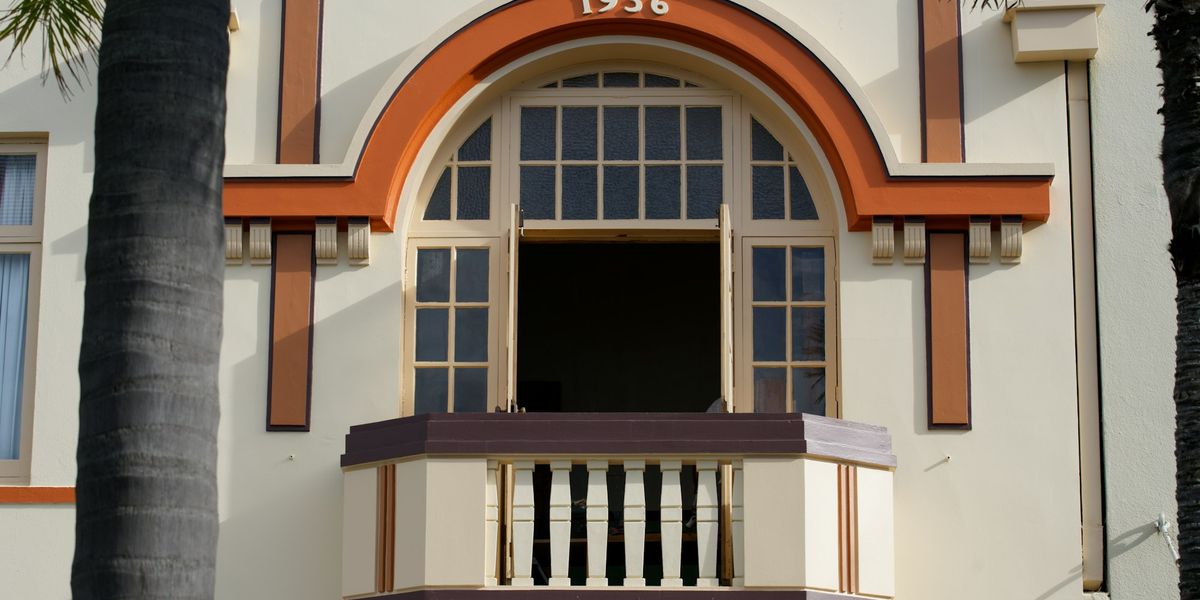 An Art Deco building facade in Napier, Hawke's Bay