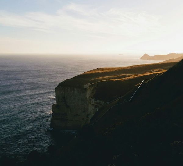 Cliffs and ocean on the Otago coast near Dunedin